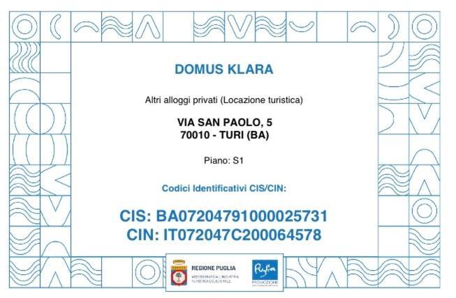 Domus Klara Bed & Breakfast Тури Екстериор снимка